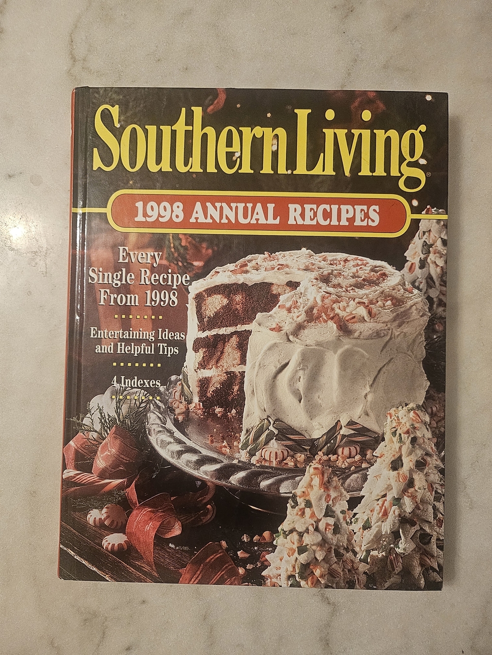 Southern Living 1998 Annual Recipes Cookbook - Classic Holiday Red & Cream Cover